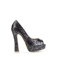 Glitter Peep Toe Heels