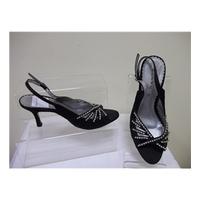 Glitz Black Jewelled Sling back Shoes Glitz - Black - Slingbacks