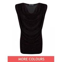 GLITTER LUREX COWL NECK