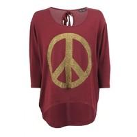 GLITTER PEACE BOW BACK SWEAT