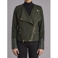 gloster green suede biker jacket