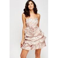 Glitter Ruffled Bandeau Dress