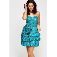 Glitter Ruffled Bandeau Dress