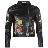 Glamorous Embroidered Biker Jacket