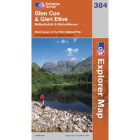 glen coe glen etive os explorer active map sheet number 384