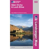 Glen Orchy & Loch Etive - OS Landranger Active Map Sheet Number 50
