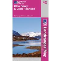 Glen Garry & Loch Rannoch - OS Landranger Active Map Sheet Number 42