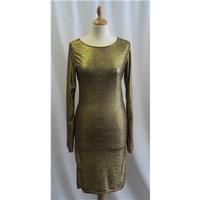 glamour babe small gold long dress