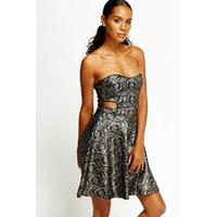 Glitter Metallic Bandeau Dress