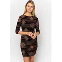 Glitter Tribal Bodycon Dress