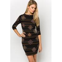 Glitter Tribal Bodycon Dress