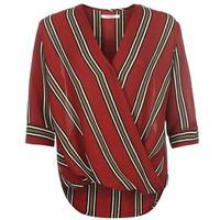 Glamorous Stripe Wrap Blouse