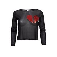 Glitter Heartbreaker Sheer Long Sleeve - Size: M