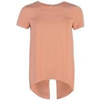 glamorous cut out back short sleeve top