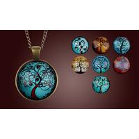 Glass Tree Pendant Necklace