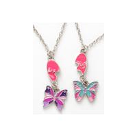 Glitter Butterfly Necklace Set