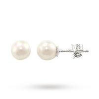 glam soul silver pearl stud earrings