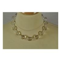 glass beaded choker unknown size medium white necklace