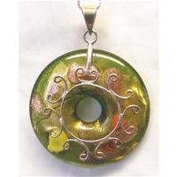 glass and sterling silver pendant