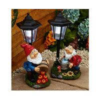 Gnomes with Solar Lamp Posts