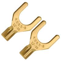 gold plated spade plugs for jumper cables x2