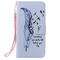 Goose Feather Lanyard Painted PU Phone Case for Huawei P9/P9lite