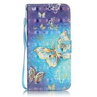 Gold Butterfly 3D Painted Patterns PU Leather Case Cover For Samsung GalaxyS7 edge/S7/S6 edge plus/S6 edge/S6/S5/S4