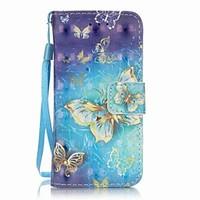 Gold Butterfly 3D Painting PU Phone Case for apple iTouch 5 6