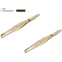 gold finesse straight slant assorted tweezers