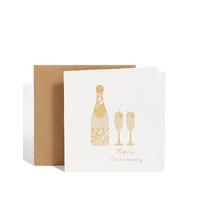 Gold Champagne Anniversary Card