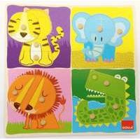 goula jungle animals wooden peg puzzle