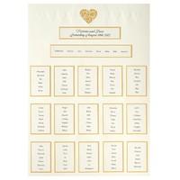 Gold and Ivory Heart Table Plan