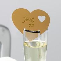 Gold Heart Name Card