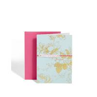 gold floral print birthday card