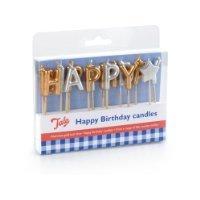 Gold/silver Happy Birthday Candles