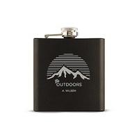 Go Outdoors Etched Black Hip Flask