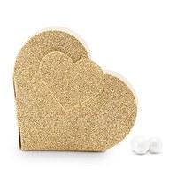 Gold Glitter Heart Favour Box