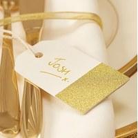 Gold Glitter And Ivory Luggage Tags - 12 Pack