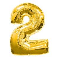 Gold Number 2 Supershape Foil Balloon (uninflated)