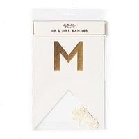 gold foil mr mrs pennant banner