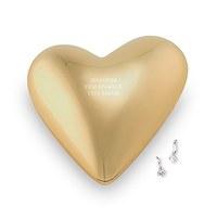 Gold Modern Heart Jewellery Box - Three Lines of Text Etching