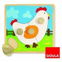 goula wooden chicken lift out puzzle 4 pieces