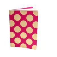 Go Stationery Shimmer Pink and Gold Spots Notebook A5