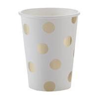 Gold Foil Polka Dot Paper Cups 8 Pack