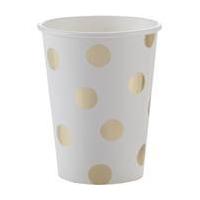 gold foil polka dot paper cups 8 pack