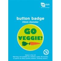Go Veggie Vegetarian Button Badg...