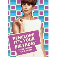 good excuse for a party personalised birthday card