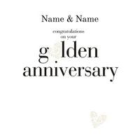 golden heart personalised anniversary card