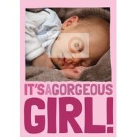 gorgeous girl photo new baby card