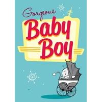 gorgeous boy new baby card